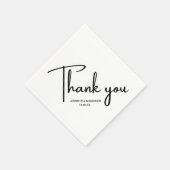 Zwarte en witte kalligrafie Weddenschap Bedankt Servet (Hoek)