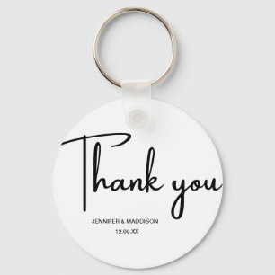 Zwarte en witte kalligrafie Weddenschap Bedankt Sleutelhanger