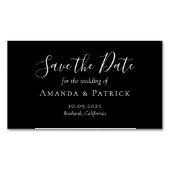 Zwarte en witte kalligrafie Weddenschap sparen de  Magnetisch Visitekaartje (Voorkant)