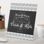 Zwarte en witte kalligrafie Weddenschappen en cade Reclamebord Met Voetstuk (Insitu)