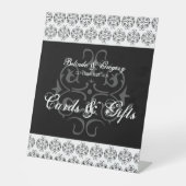 Zwarte en witte kalligrafie Weddenschappen en cade Reclamebord Met Voetstuk (Voorkant)