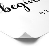 Zwarte en witte kalligrafie Weddenschappen Poster (Hoek)