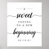 Zwarte en witte kalligrafie Weddenschappen Poster (Voorkant)