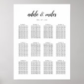 Zwarte en witte kalligrafie-weduwenkaart poster (Voorkant)