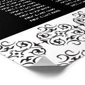 Zwarte en witte kalligrafie-weduwenkaart poster (Hoek)