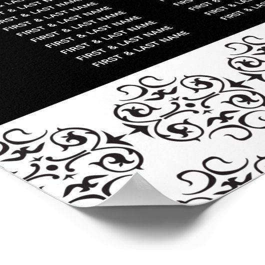 Zwarte en witte kalligrafie-weduwenkaart poster (Hoek)