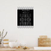 Zwarte en witte kalligrafie-weduwenkaart poster (Keuken)