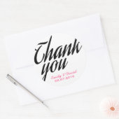 Zwarte en witte kalligrafische Dank U Stickers (Envelop)