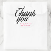 Zwarte en witte kalligrafische Dank U Stickers (Tas)