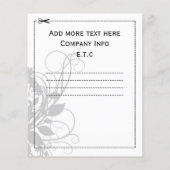 zwarte en witte kantoorcoupons flyer (Achterkant)