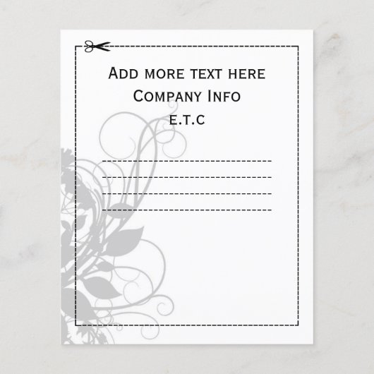 zwarte en witte kantoorcoupons flyer (Achterkant)