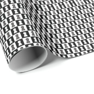 Zwarte en witte kap Allover Chess Board Cadeaupapier