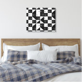 zwarte en witte karton en bloemen canvas afdruk (Insitu (Slaapkamer))