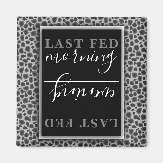 Zwarte en witte karton Pet Food Animal Print Magneet (Voorkant)