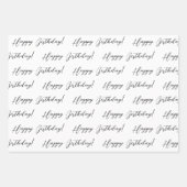 Zwarte en Witte Kassy Birthday Inpakpapier Vel (Voorkant)