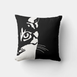 Zwarte en witte kat 657 kussen