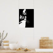 Zwarte en witte kat 657 poster (Keuken)