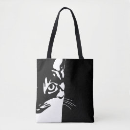 Zwarte en witte kat 657 tote bag