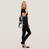 Zwarte en witte kat 657 tote bag (Op model)