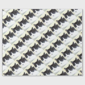 Zwarte en witte kat cadeaupapier (Vlak)