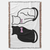 Zwarte en witte kat deken (Voorkant Verticaal)