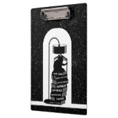 Zwarte en witte kat die Shakespeare speelt Klembord (Links)