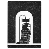 Zwarte en witte kat die Shakespeare speelt Klembord (Achterkant)