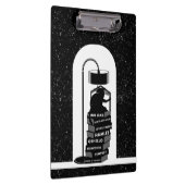 Zwarte en witte kat die Shakespeare speelt Klembord (Rechts)