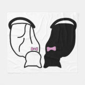 Zwarte en witte kat fleece deken (Voorkant (Horizontaal))