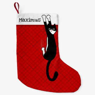 Zwarte en witte kat   Funny Tuxedo Cat Holiday Kleine Kerstsok