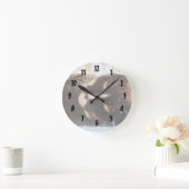 zwarte en witte kat gezicht ronde klok (Huis)