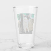 Zwarte en witte kat glas (Achterkant)