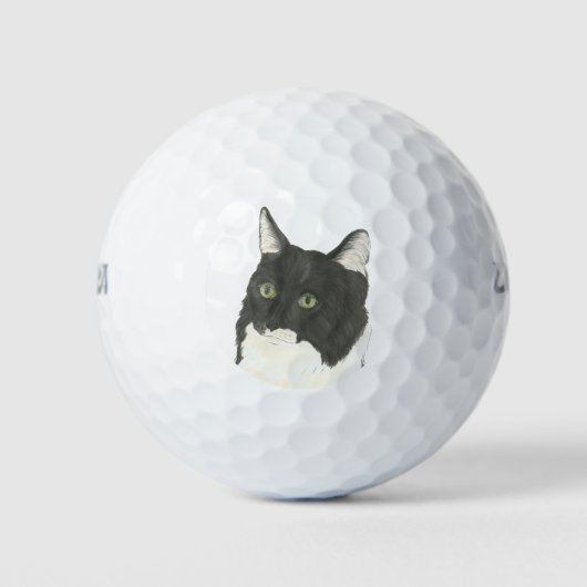Zwarte en witte kat golfballen (Voorkant)
