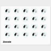 Zwarte en witte kat hart sticker (Vel)