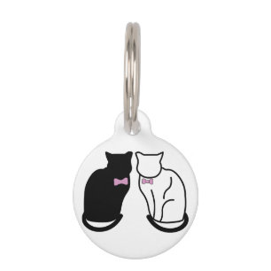 Zwarte en witte kat huisdierpenning