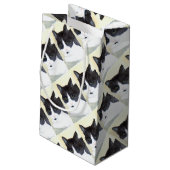 Zwarte en witte kat klein cadeauzakje (Achterkant Gekanteld)