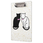 Zwarte en witte kat klembord (Links)
