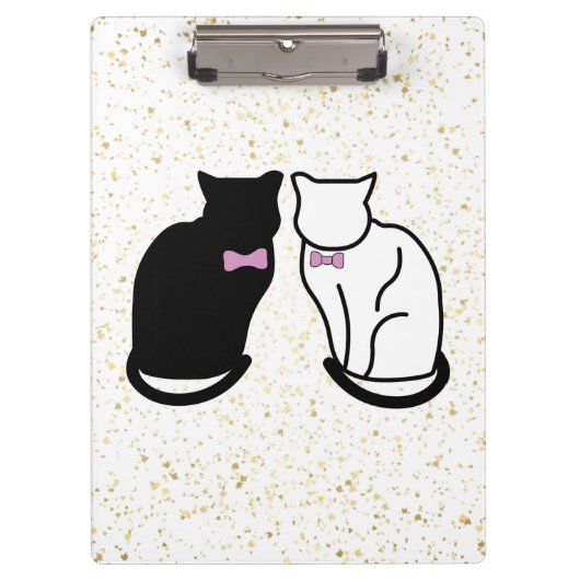 Zwarte en witte kat klembord (Voorkant)