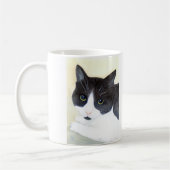 Zwarte en witte kat koffiemok (Links)