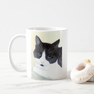Zwarte en witte kat koffiemok