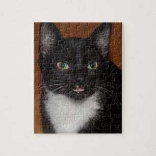 ZWARTE EN WITTE KAT LEGPUZZEL