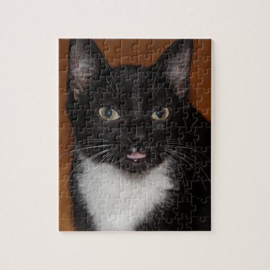 ZWARTE EN WITTE KAT LEGPUZZEL (Verticaal)