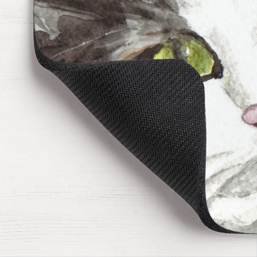 Zwarte en witte kat muismat (Hoek)