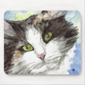 Zwarte en witte kat muismat (Voorkant)