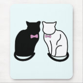 Zwarte en witte kat muismat (Voorkant)