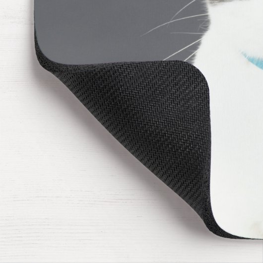 Zwarte en witte kat muismat (Hoek)