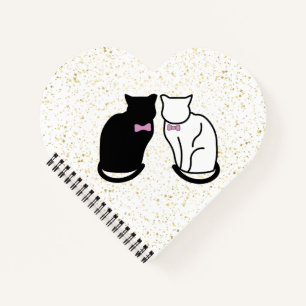 Zwarte en witte kat notitieboek