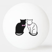 Zwarte en witte kat pingpongbal (Achterkant)