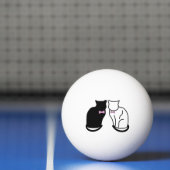 Zwarte en witte kat pingpongbal (Net)