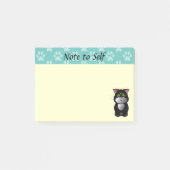 Zwarte en witte kat post-it® notes (Voorkant)